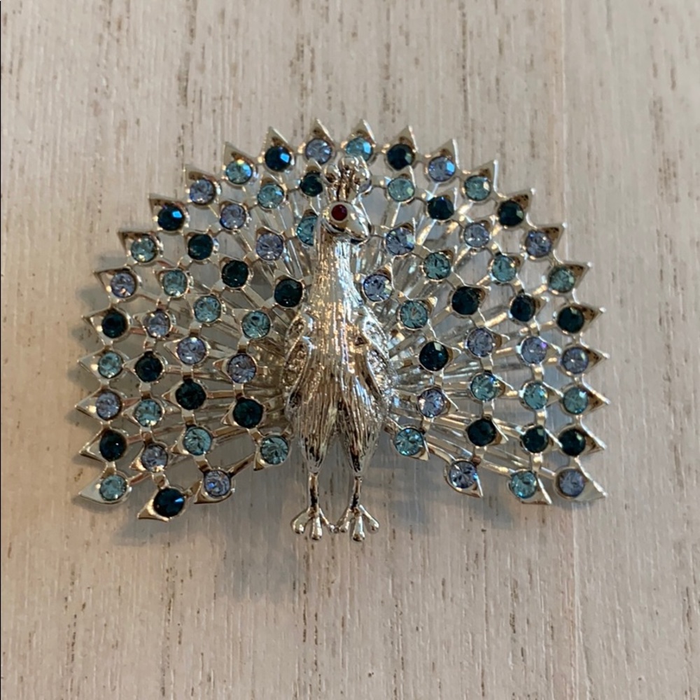 Vintage peacock brooch